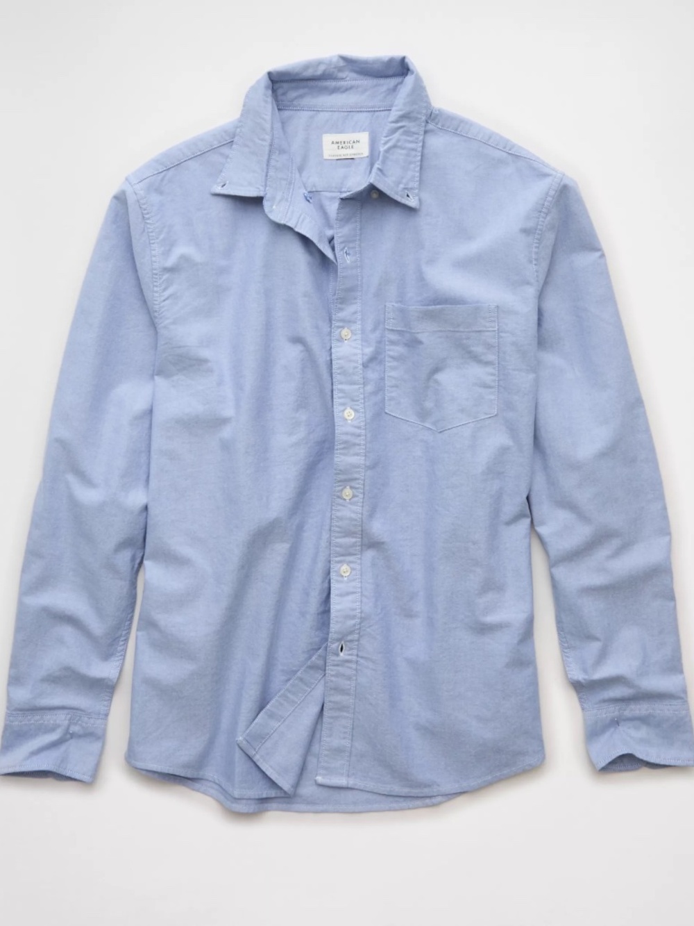 American Eagle Slim Fit Oxford Button-Up Shirt Light Blue Size Medium